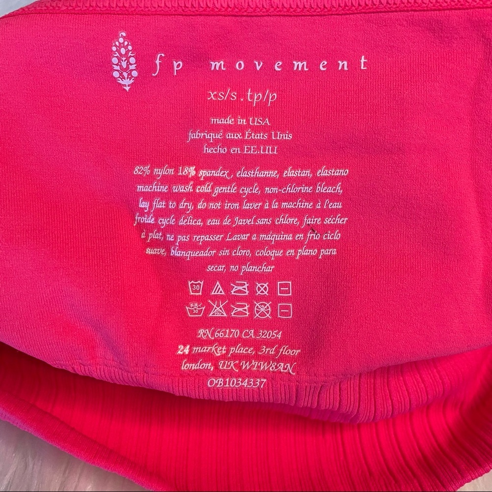 NWOT Free People Movement Pink Longline Sports Bra. XS/S. - Picture 3 of 3